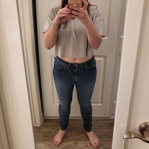 Dark Blue Faded Skinny Jeans